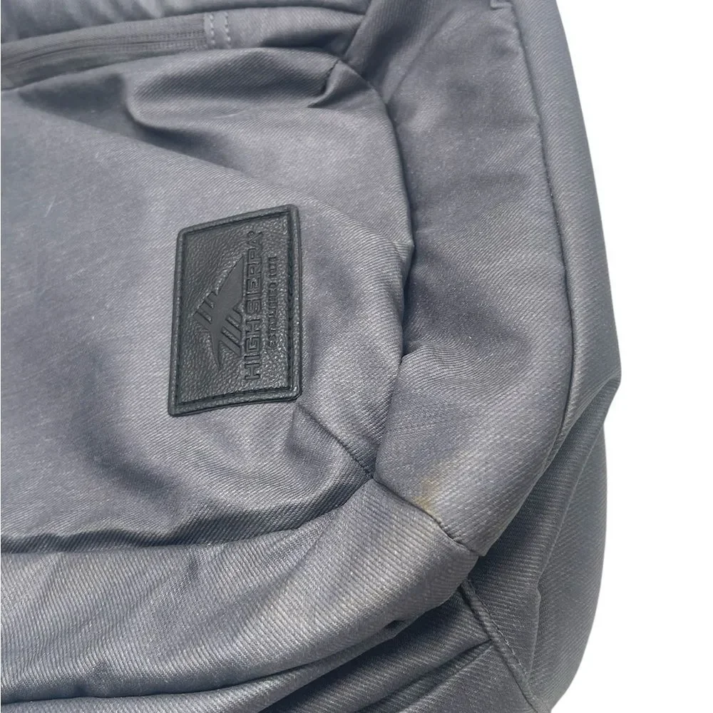 High Sierra Backpack Business Proslim USB Laptop Bag Mercury Gray Black